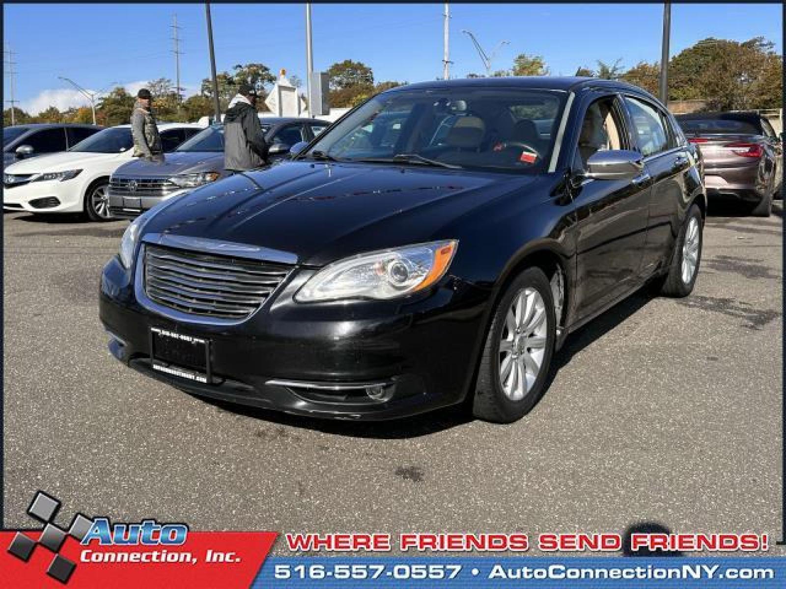 2013 Black /Black/Light Frost Beige Chrysler 200 4dr Sdn Limited (1C3CCBCG9DN) with an 6 3.6L engine, Automatic transmission, located at 2860 Sunrise Hwy, Bellmore, NY, 11710, (516) 557-0557, 40.669529, -73.522118 - We are overstocked and making deals on models such as this 2013 Chrysler 200. This 200 has traveled 137305 miles, and is ready for you to drive it for many more. We're overstocked and ready to make deals with all of our customers. Get a fast and easy price quote. All internet purchases include a 12 - Photo #2
