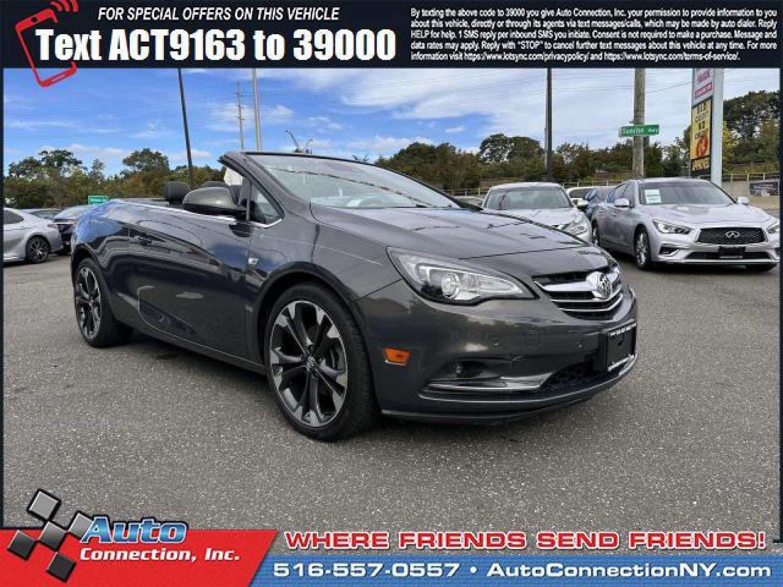 2016 Graystone Metallic /Jet Black Buick Cascada 2dr Conv Premium (W04WT3N58GG) , Automatic transmission, located at 2860 Sunrise Hwy, Bellmore, NY, 11710, (516) 557-0557, 40.669529, -73.522118 - This 2016 Buick Cascada has all you've been looking for and more! Curious about how far this Cascada has been driven? The odometer reads 58864 miles. We work our hardest to give you an outstanding experience and ensure you're always completely satisfied with every aspect of our services. Not findin - Photo #0