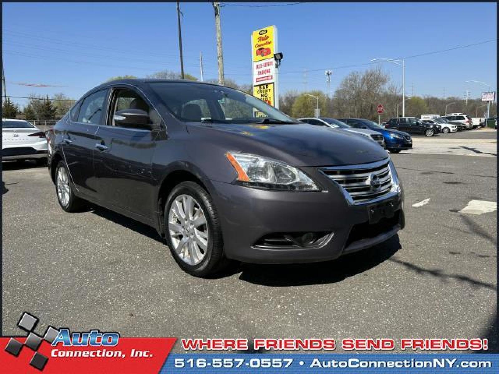2015 Amethyst Gray /Marble Gray Nissan Sentra 4dr Sdn I4 CVT SL (3N1AB7AP7FY) , Automatic transmission, located at 2860 Sunrise Hwy, Bellmore, NY, 11710, (516) 557-0557, 40.669529, -73.522118 - This 2015 Nissan Sentra is a dream to drive. This Sentra has traveled 110496 miles, and is ready for you to drive it for many more. We won't sell you a vehicle that we wouldn't sell our family. Don't risk the regrets. Test drive it today! All internet purchases include a 12 mo/ 12000 mile protectio - Photo #0