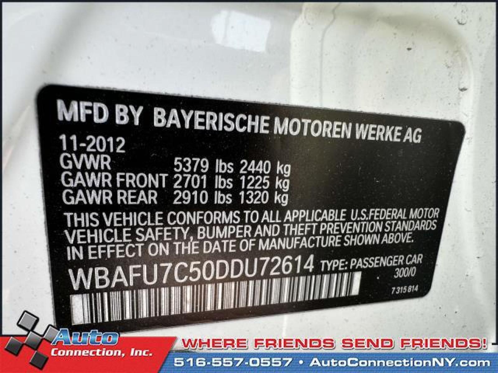 2013 Alpine White /Black BMW 5 Series 4dr Sdn 535i xDrive AWD (WBAFU7C50DD) , Automatic transmission, located at 2860 Sunrise Hwy, Bellmore, NY, 11710, (516) 557-0557, 40.669529, -73.522118 - Photo #19