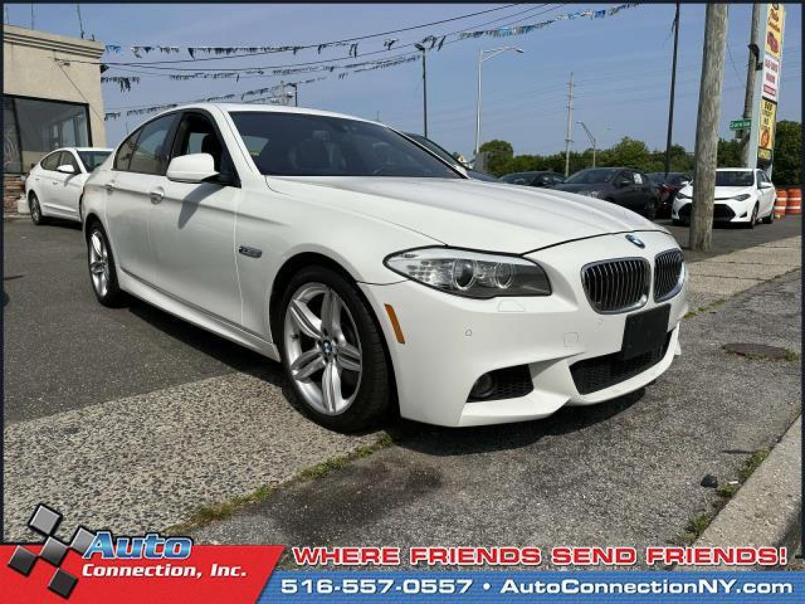 2013 Alpine White /Black BMW 5 Series 4dr Sdn 535i xDrive AWD (WBAFU7C50DD) , Automatic transmission, located at 2860 Sunrise Hwy, Bellmore, NY, 11710, (516) 557-0557, 40.669529, -73.522118 - You'll be completely happy with this 2013 BMW 5 Series. This 5 Series has been driven with care for 104261 miles. From the moment you walk into our showroom, you'll know our commitment to customer service is second to none. We are eager to move tis vehicle so the time is now, come visit us today. - Photo #0