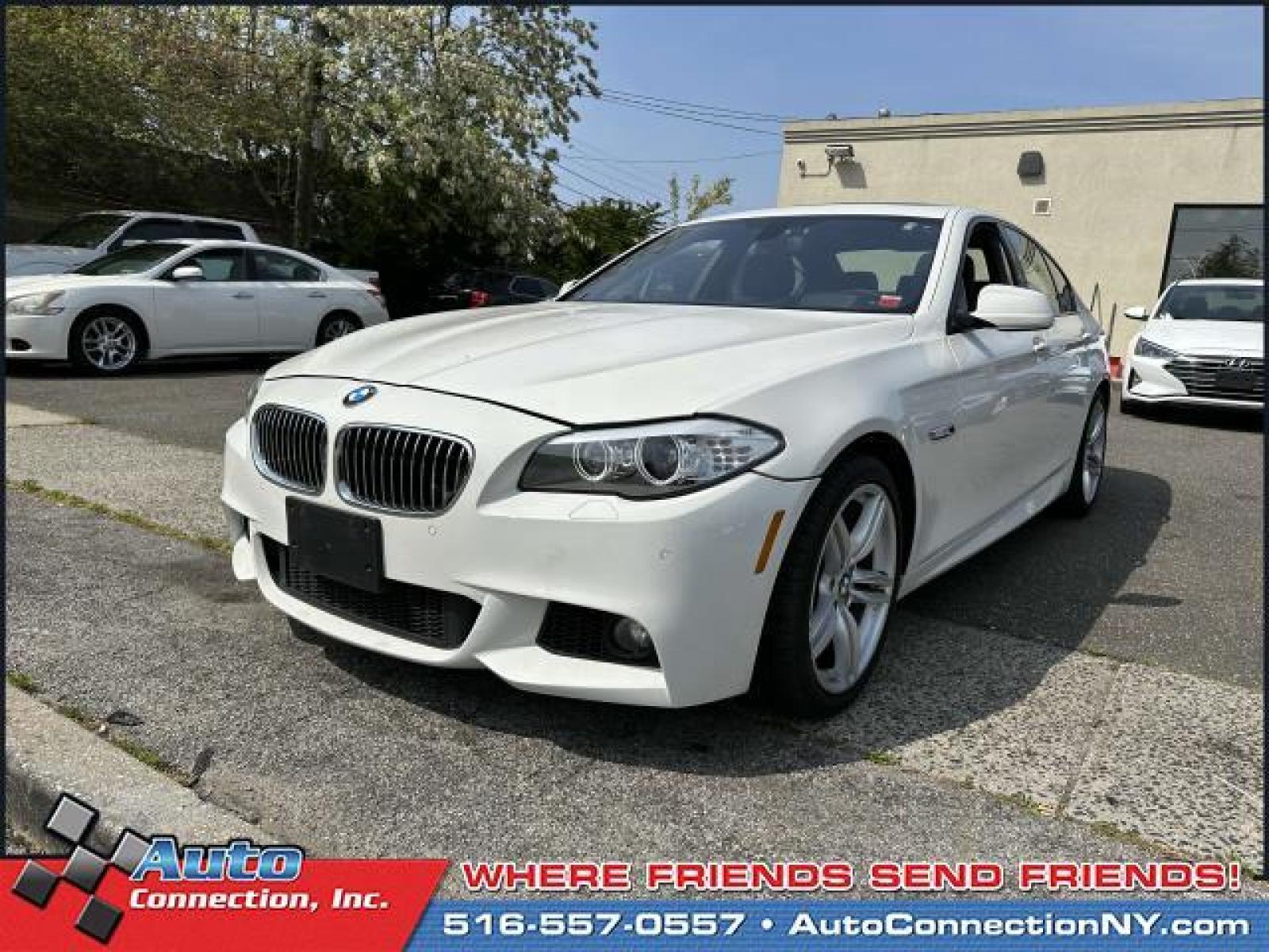 2013 Alpine White /Black BMW 5 Series 4dr Sdn 535i xDrive AWD (WBAFU7C50DD) , Automatic transmission, located at 2860 Sunrise Hwy, Bellmore, NY, 11710, (516) 557-0557, 40.669529, -73.522118 - You'll be completely happy with this 2013 BMW 5 Series. This 5 Series has been driven with care for 104261 miles. From the moment you walk into our showroom, you'll know our commitment to customer service is second to none. We are eager to move tis vehicle so the time is now, come visit us today. - Photo #2