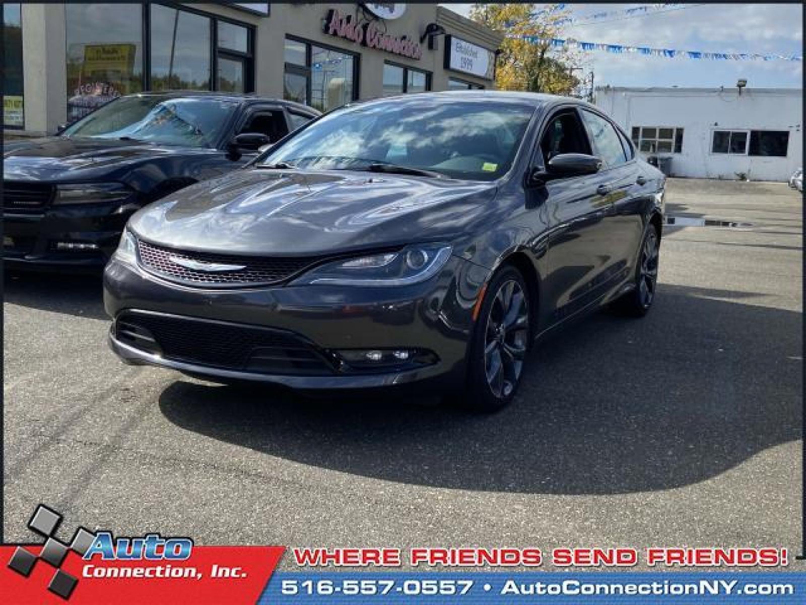 2015 Granite Crystal Metallic Clearcoat /Black Chrysler 200 4dr Sdn S AWD (1C3CCCDG3FN) , Automatic transmission, located at 2860 Sunrise Hwy, Bellmore, NY, 11710, (516) 557-0557, 40.669529, -73.522118 - Photo #3
