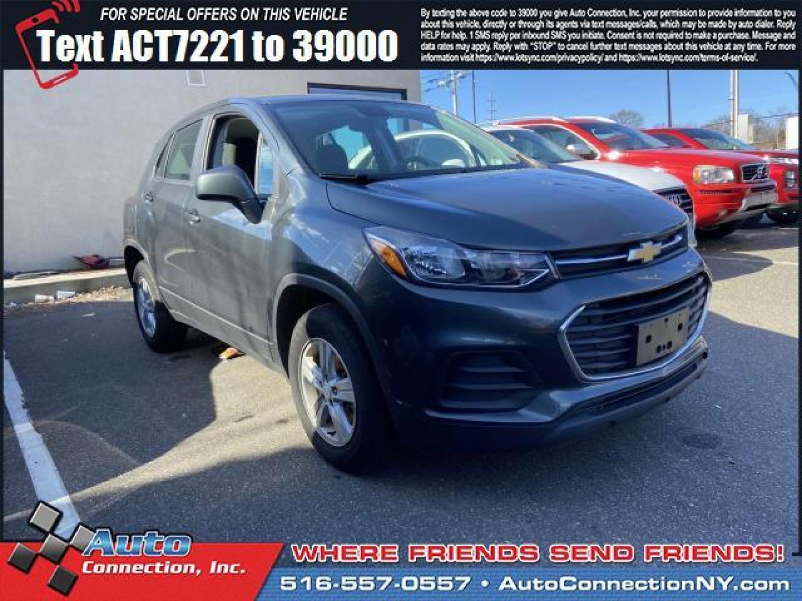 2020 Nightfall Gray Metallic /Jet Black Chevrolet TRAX AWD 4dr LS (3GNCJNSB9LL) , Automatic transmission, located at 2860 Sunrise Hwy, Bellmore, NY, 11710, (516) 557-0557, 40.669529, -73.522118 - Every time you get behind the wheel of this 2020 Chevrolet TRAX, you'll be so happy you took it home from Auto Connection. This TRAX has been driven with care for 39340 miles. With more vehicles and deals than you know what to do with, you'll love the options we have for you. We are eager to move t - Photo #0