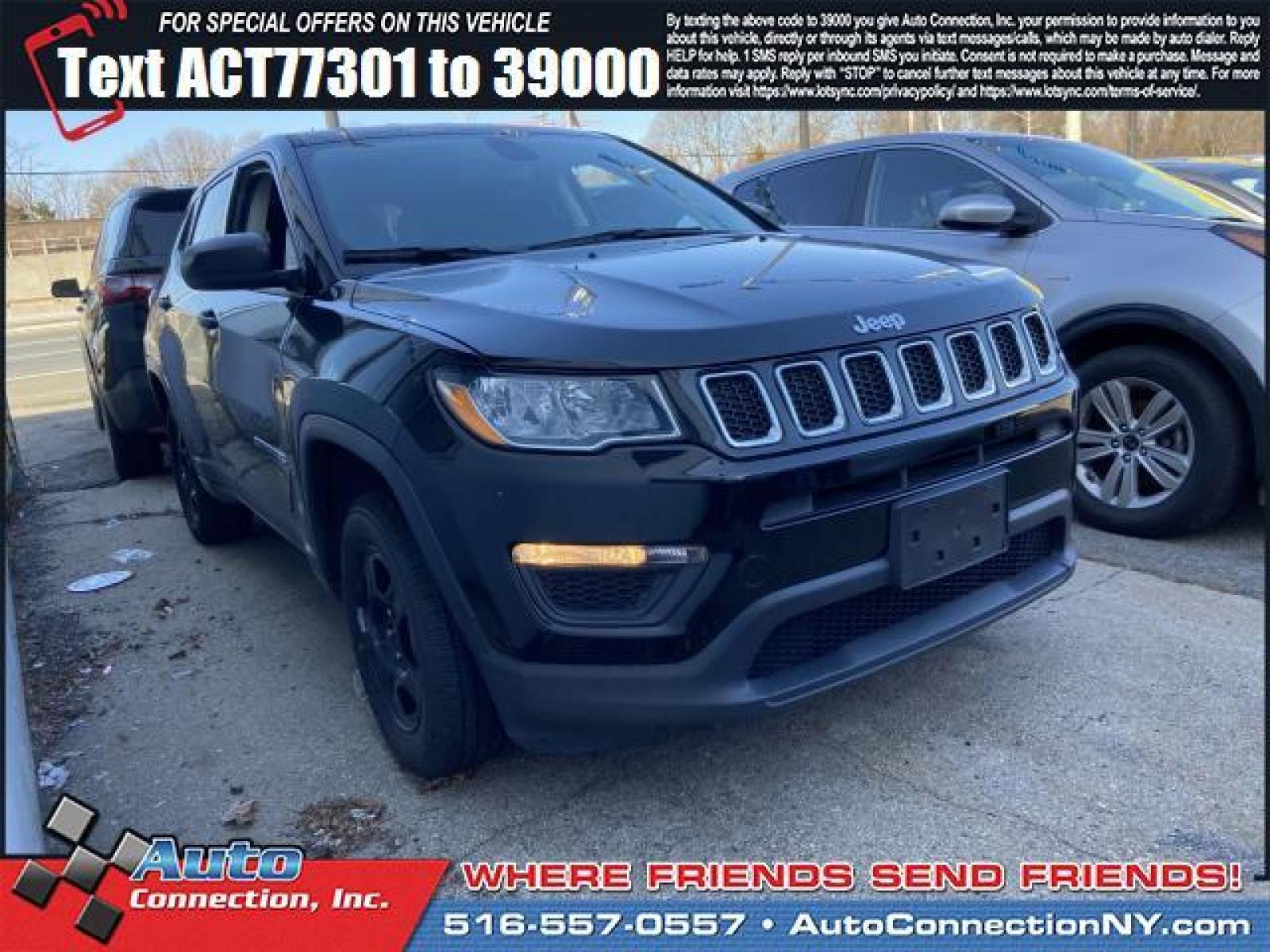 2020 Diamond Black Crystal Pearlcoat /Black Jeep Compass Sport 4x4 (3C4NJDAB5LT) , Automatic transmission, located at 2860 Sunrise Hwy, Bellmore, NY, 11710, (516) 557-0557, 40.669529, -73.522118 - Designed to deliver superior performance and driving enjoyment, this 2020 Jeep Compass is ready for you to drive home. This Compass has 33091 miles, and it has plenty more to go with you behind the wheel. We crush the competition on price and service. Take home the car of your dreams today. All int - Photo #0