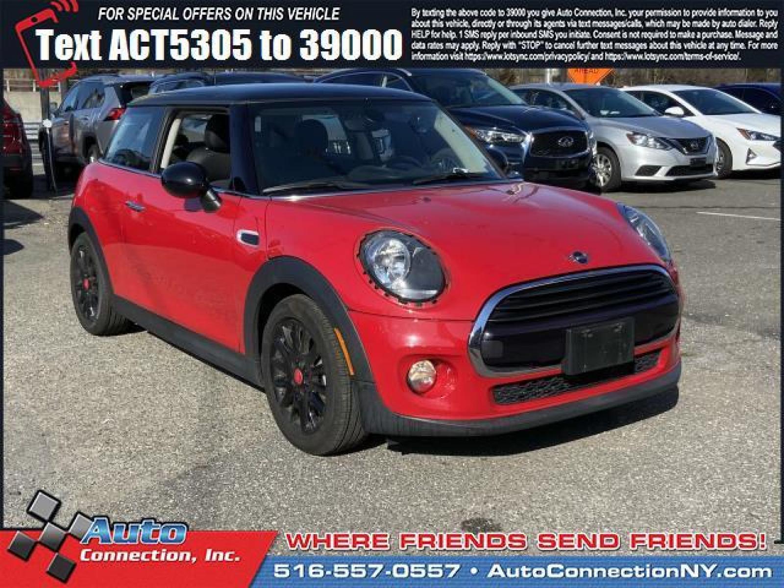 2019 Chili Red /Black Pearl MINI Hardtop 2 Door Cooper FWD (WMWXP5C58K2) , Automatic transmission, located at 2860 Sunrise Hwy, Bellmore, NY, 11710, (516) 557-0557, 40.669529, -73.522118 - This 2019 MINI Hardtop 2 Door has been treated with kid gloves, and it shows. This Hardtop 2 Door has 20282 miles, and it has plenty more to go with you behind the wheel. At Auto Connection, we don't just sell cars; we take care of our customers' needs first. Stop by the showroom for a test drive; - Photo #0