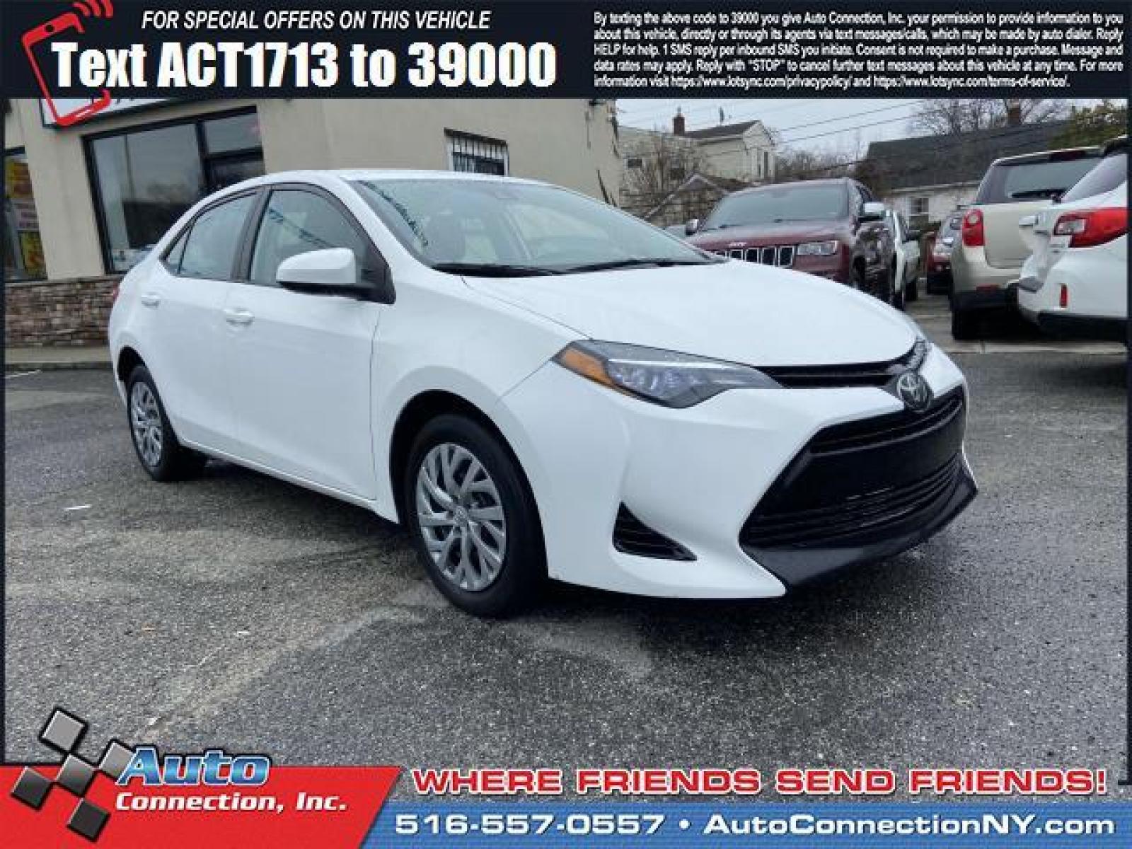 2018 Blizzard Pearl /Black Toyota Corolla LE CVT (Natl) (2T1BURHE8JC) , Automatic transmission, located at 2860 Sunrise Hwy, Bellmore, NY, 11710, (516) 557-0557, 40.669529, -73.522118 - This 2018 Toyota Corolla is a dream machine designed to dazzle you! This Corolla has 42419 miles. You'll always feel welcome at Auto Connection. The open road is calling! Drive it home today. All internet purchases include a 12 mo/ 12000 mile protection plan. All internet purchase prices are displa - Photo #0