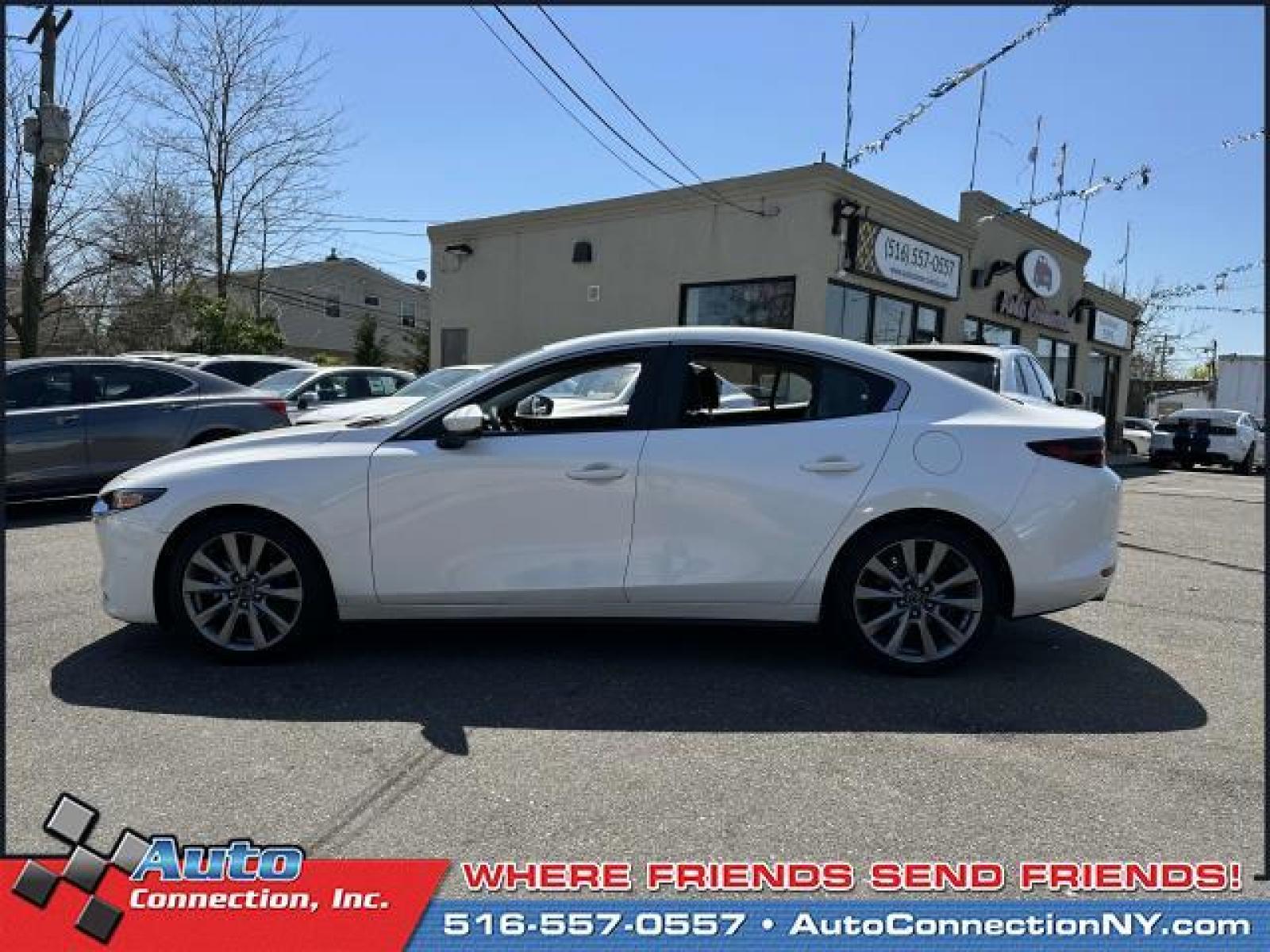 2020 Snowflake White Pearl Mica /Black Mazda Mazda3 Sedan Select Package FWD (3MZBPACL6LM) , Automatic transmission, located at 2860 Sunrise Hwy, Bellmore, NY, 11710, (516) 557-0557, 40.669529, -73.522118 - You'll feel like a new person once you get behind the wheel of this 2020 Mazda Mazda3 Sedan. This Mazda3 Sedan has 40506 miles. We never lose a deal on price! Schedule now for a test drive before this model is gone. All internet purchases include a 12 mo/ 12000 mile protection plan. All internet pu - Photo #4