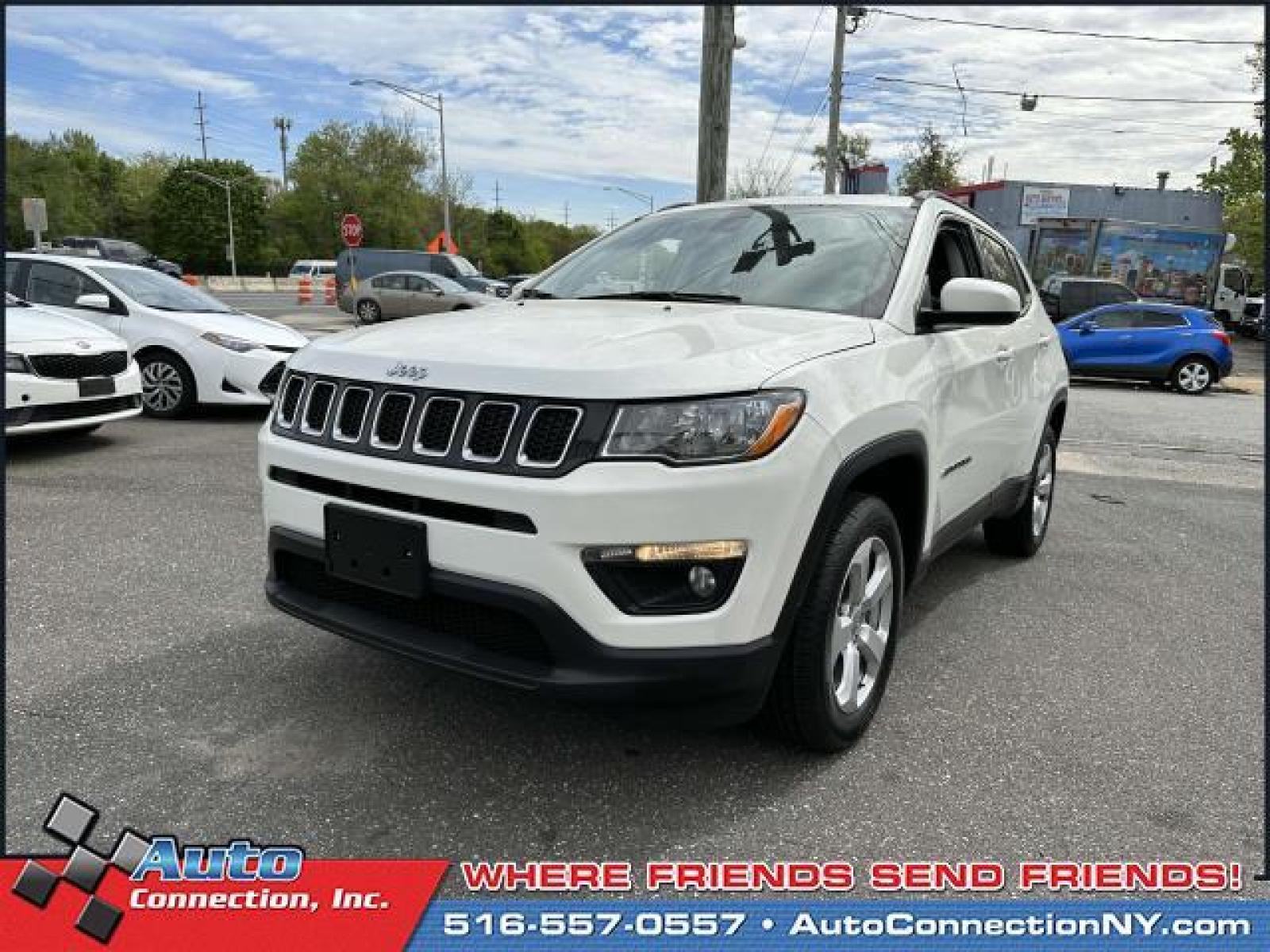 2018 White Clearcoat /Black Jeep Compass Latitude 4x4 (3C4NJDBB8JT) , Automatic transmission, located at 2860 Sunrise Hwy, Bellmore, NY, 11710, (516) 557-0557, 40.669529, -73.522118 - Designed to deliver a dependable ride with dazzling design, this 2018 Jeep Compass is the total package! This Compass has traveled 48954 miles, and is ready for you to drive it for many more. At Auto Connection, we don't just sell cars; we take care of our customers' needs first. Take home the car - Photo #2