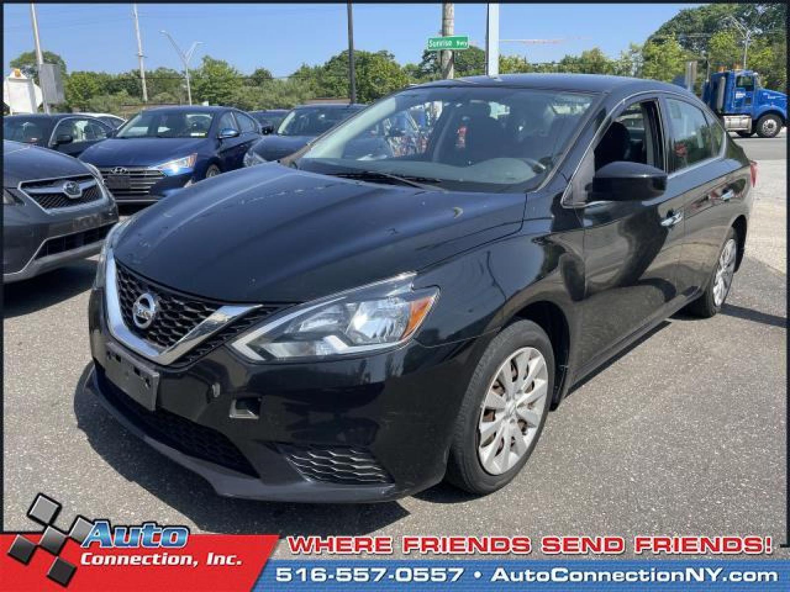 2017 Super Black /Charcoal Nissan Sentra S CVT (3N1AB7APXHY) , Automatic transmission, located at 2860 Sunrise Hwy, Bellmore, NY, 11710, (516) 557-0557, 40.669529, -73.522118 - Form meets function with the 2017 Nissan Sentra. This Sentra has been driven with care for 54594 miles. Real cars. Real prices. Real people. Experience it for yourself now. All internet purchases include a 12 mo/ 12000 mile protection plan. All internet purchase prices are displayed with a $1995 tr - Photo #2