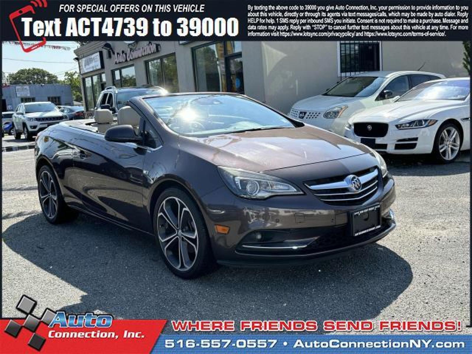 2016 Toasted Coconut Metallic /Light Neutral Buick Cascada 2dr Conv Premium (W04WT3N50GG) , Automatic transmission, located at 2860 Sunrise Hwy, Bellmore, NY, 11710, (516) 557-0557, 40.669529, -73.522118 - Form meets function with the 2016 Buick Cascada. This Cascada has been driven with care for 65563 miles. With more vehicles and deals than you know what to do with, you'll love the options we have for you. Do not Hesitate on such a great offer. All internet purchases include a 12 mo/ 12000 mile pro - Photo #0