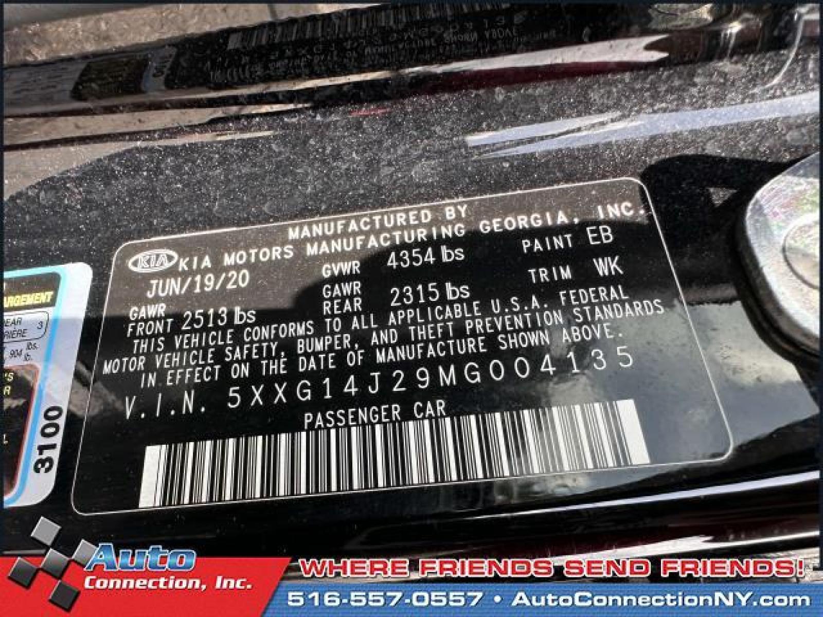 2021 Ebony Black /Black Kia K5 LXS Auto FWD (5XXG14J29MG) , Automatic transmission, located at 2860 Sunrise Hwy, Bellmore, NY, 11710, (516) 557-0557, 40.669529, -73.522118 - Photo #18