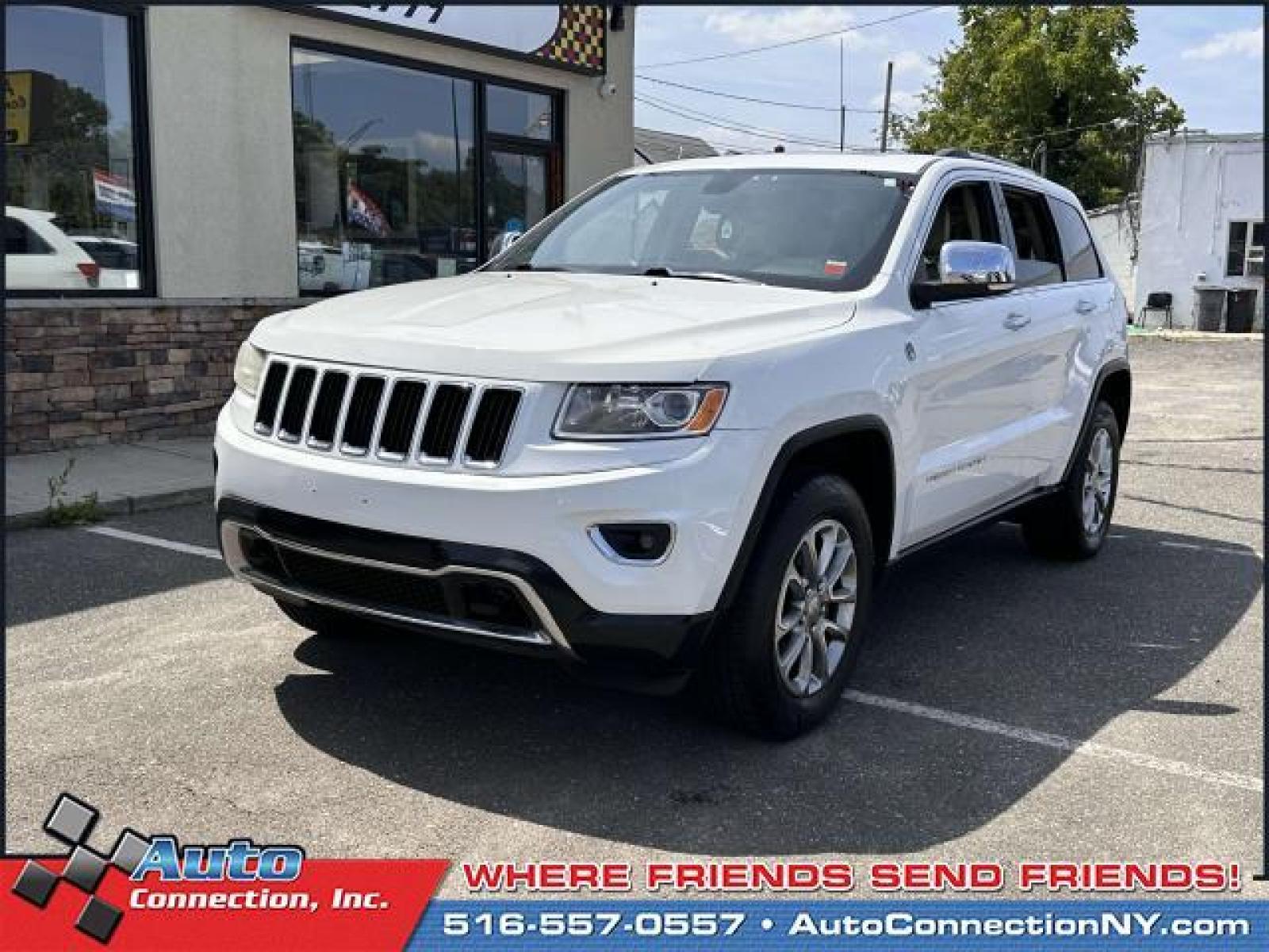 2014 Bright White Clearcoat /Black/Lt Frost Beige Jeep Grand Cherokee 4WD 4dr Limited (1C4RJFBG6EC) , Automatic transmission, located at 2860 Sunrise Hwy, Bellmore, NY, 11710, (516) 557-0557, 40.669529, -73.522118 - Get lots for your money with this 2014 Jeep Grand Cherokee. Curious about how far this Grand Cherokee has been driven? The odometer reads 125814 miles. Your happiness is our No. 1 priority. Adventure is calling! Drive it home today. All internet purchases include a 12 mo/ 12000 mile protection plan - Photo #2