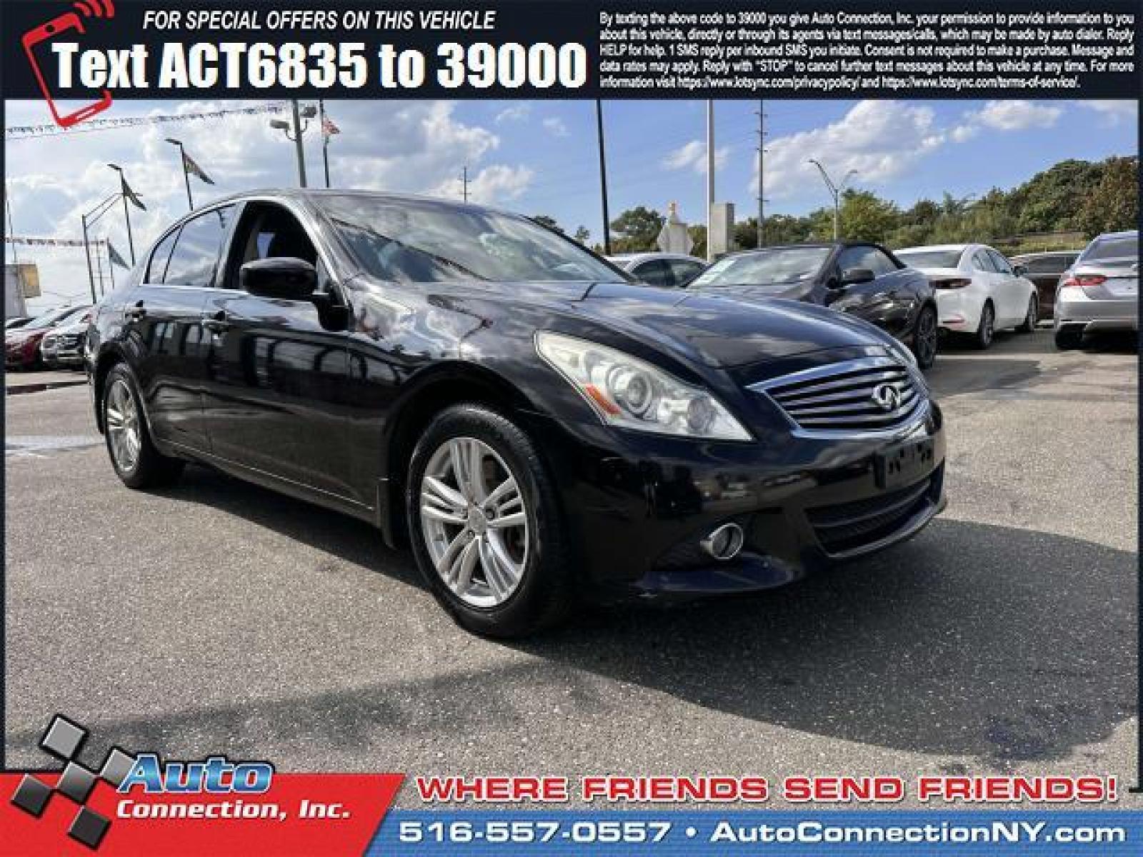 2013 Black Obsidian /Graphite INFINITI G37 Sedan 4dr x AWD (JN1CV6AR4DM) , Automatic transmission, located at 2860 Sunrise Hwy, Bellmore, NY, 11710, (516) 557-0557, 40.669529, -73.522118 - Designed to deliver a dependable ride with dazzling design, this 2013 INFINITI G37 Sedan is the total package! This G37 Sedan has 104898 miles, and it has plenty more to go with you behind the wheel. We're overstocked and ready to make deals with all of our customers. With an affordable price, why - Photo #0