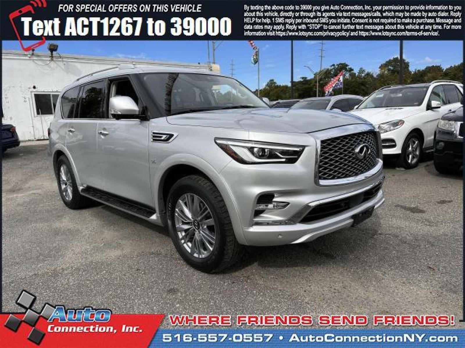2020 Liquid Platinum /Graphite INFINITI QX80 LUXE AWD (JN8AZ2NE1L9) , Automatic transmission, located at 2860 Sunrise Hwy, Bellmore, NY, 11710, (516) 557-0557, 40.669529, -73.522118 - After you get a look at this beautiful 2020 INFINITI QX80, you'll wonder what took you so long to go check it out! Curious about how far this QX80 has been driven? The odometer reads 14129 miles. Buy with confidence knowing you're getting the best price and the best service. Get a fast and easy pri - Photo #0