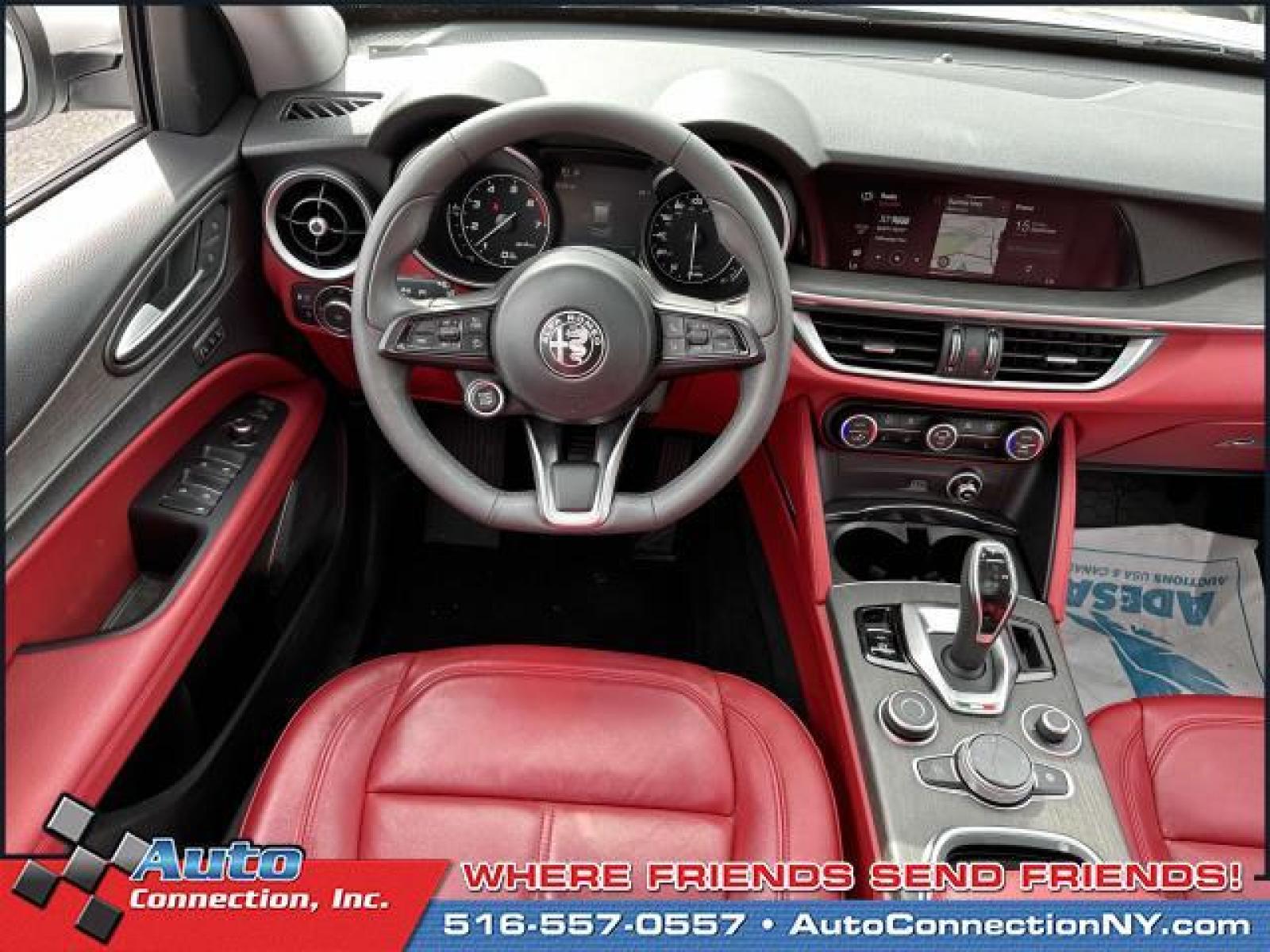 2021 Silverstone Gray Metallic /Black/Red Alfa Romeo Stelvio Ti AWD (ZASPAKBNXM7) , Automatic transmission, located at 2860 Sunrise Hwy, Bellmore, NY, 11710, (516) 557-0557, 40.669529, -73.522118 - You'll enjoy the open roads and city streets in this 2021 Alfa Romeo Stelvio. This Stelvio offers you 22194 miles, and will be sure to give you many more. We're happy to help you become this Stelvio's proud owner. Start driving today. All internet purchases include a 12 mo/ 12000 mile protection pl - Photo #14