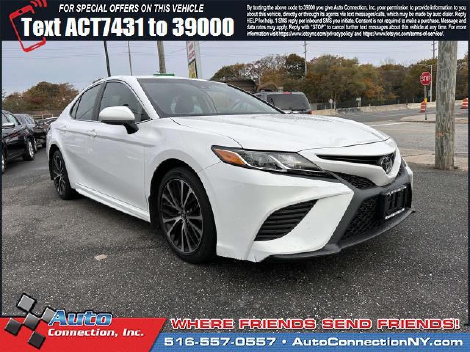 2018 Super White /Black Toyota Camry SE Auto (Natl) (4T1B11HKXJU) , Automatic transmission, located at 2860 Sunrise Hwy, Bellmore, NY, 11710, (516) 557-0557, 40.669529, -73.522118 - Your search is over with this 2018 Toyota Camry. This Camry has 69077 miles. We try to make the purchase process as easy and as hassle-free as possible. Drive it home today. All internet purchases include a 12 mo/ 12000 mile protection plan. All internet purchase prices are displayed with a $1995 t - Photo #0