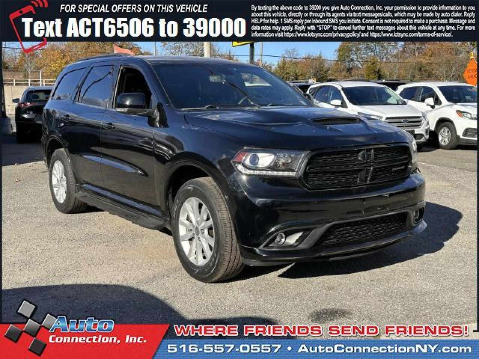 2018 DB Black Clearcoat /Black Dodge Durango GT AWD (1C4RDJDG3JC) , Automatic transmission, located at 2860 Sunrise Hwy, Bellmore, NY, 11710, (516) 557-0557, 40.669529, -73.522118 - After you get a look at this beautiful 2018 Dodge Durango, you'll wonder what took you so long to go check it out! This Durango has traveled 55703 miles, and is ready for you to drive it for many more. We bring you so many options because we know you deserve choices. Call today to speak to any of o - Photo #0