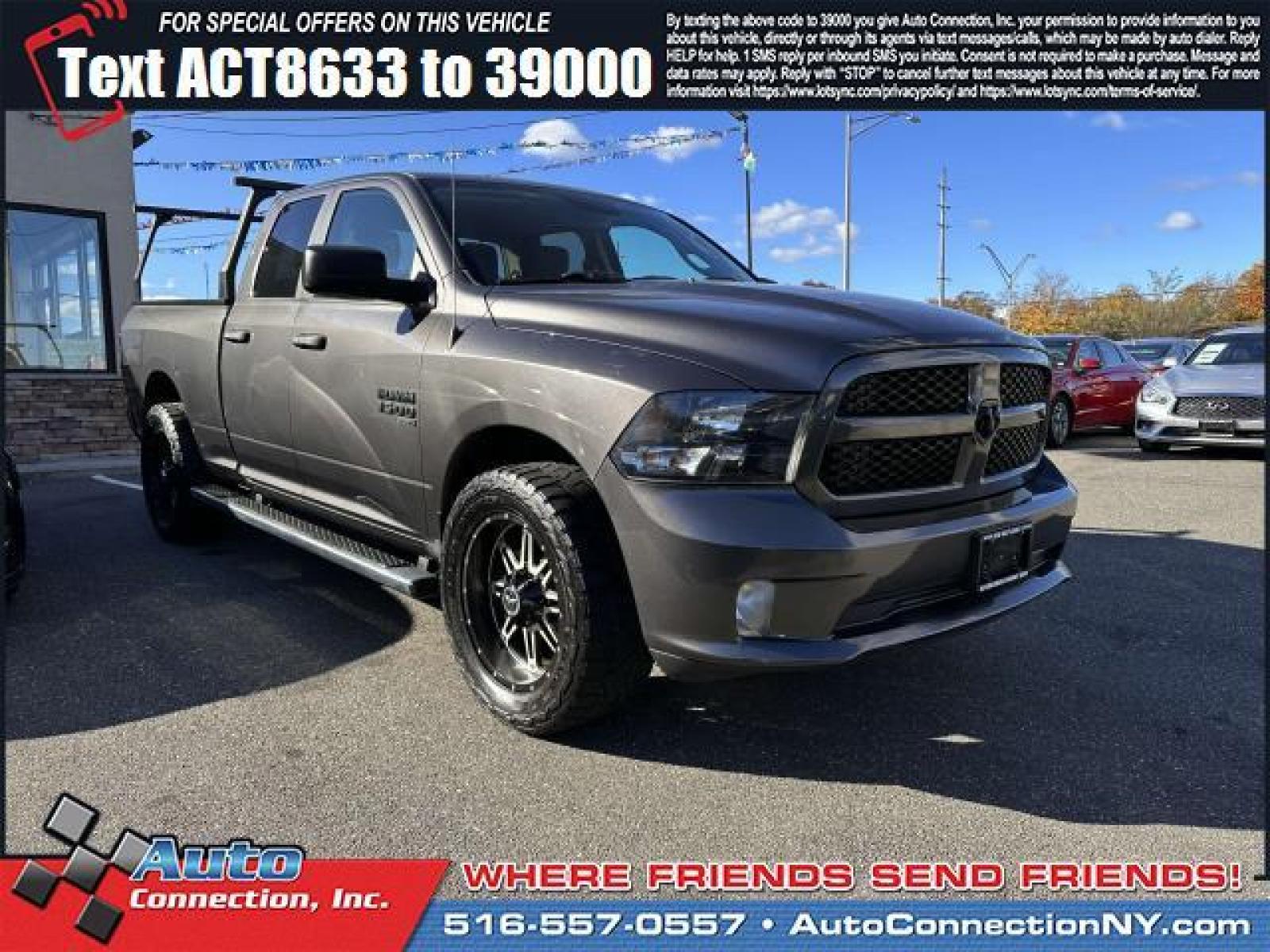2019 Granite Crystal Metallic Clearcoat /Diesel Gray/Black Ram 1500 Classic Express 4x4 Quad Cab 6'4 Box (1C6RR7FG4KS) , Automatic transmission, located at 2860 Sunrise Hwy, Bellmore, NY, 11710, (516) 557-0557, 40.669529, -73.522118 - Why compromise between fun and function when you can have it all in this 2019 Ram 1500 Classic? This 1500 Classic offers you 60596 miles, and will be sure to give you many more. We always appreciate your business at Auto Connection. Get a fast and easy price quote. All internet purchases include a - Photo #0